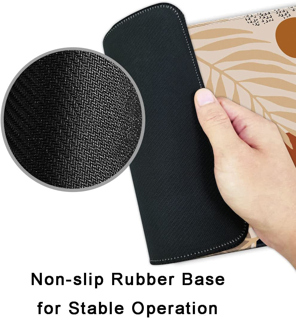 Mouse Pad with Stitched Edge, Premium-Textured Mouse Mat, Non-Slip Rubber Base Mousepad for Laptop, Computer & PC,9.5×7.9 Inches,Brown