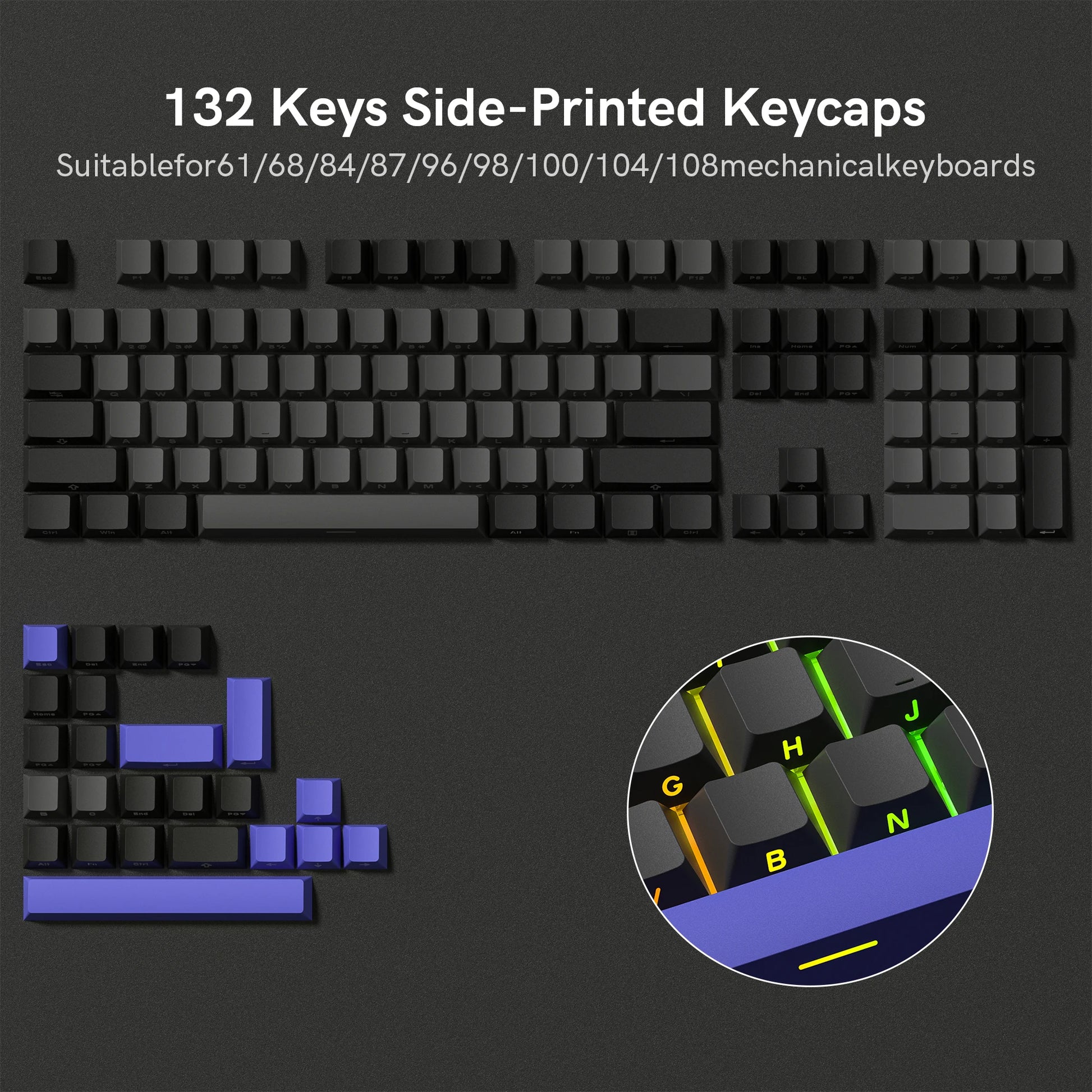 138 Keys Retro Brown Gray PBT Keycap Double Shot Cherry Profile Key Caps for Cherry MX Switches Mechanical Gamer Keyboard