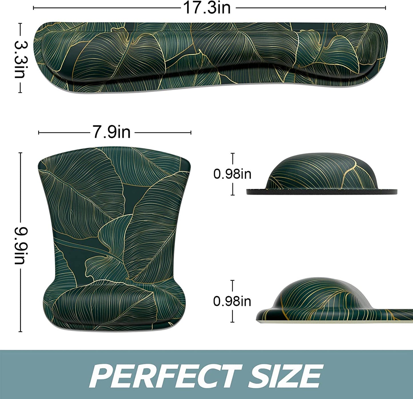 Mouse Pad Wrist Support Keyboard Wrist Rest Pad Ergonomic Mousepad Non-Slip Memory Foam Keyboard Pad Easy Typing Pain Relief Perfect for PC Laptop Gaming Office, Palm Texture