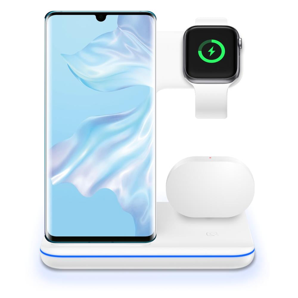 Compatible Mobile Phone Watch Earphone Wireless Charger 3 in 1 Wireless Charger Stand