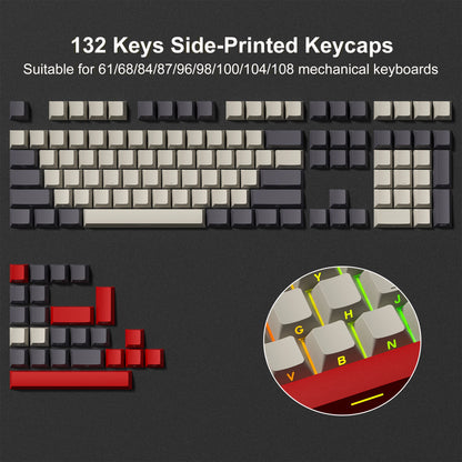 138 Keys Retro Brown Gray PBT Keycap Double Shot Cherry Profile Key Caps for Cherry MX Switches Mechanical Gamer Keyboard