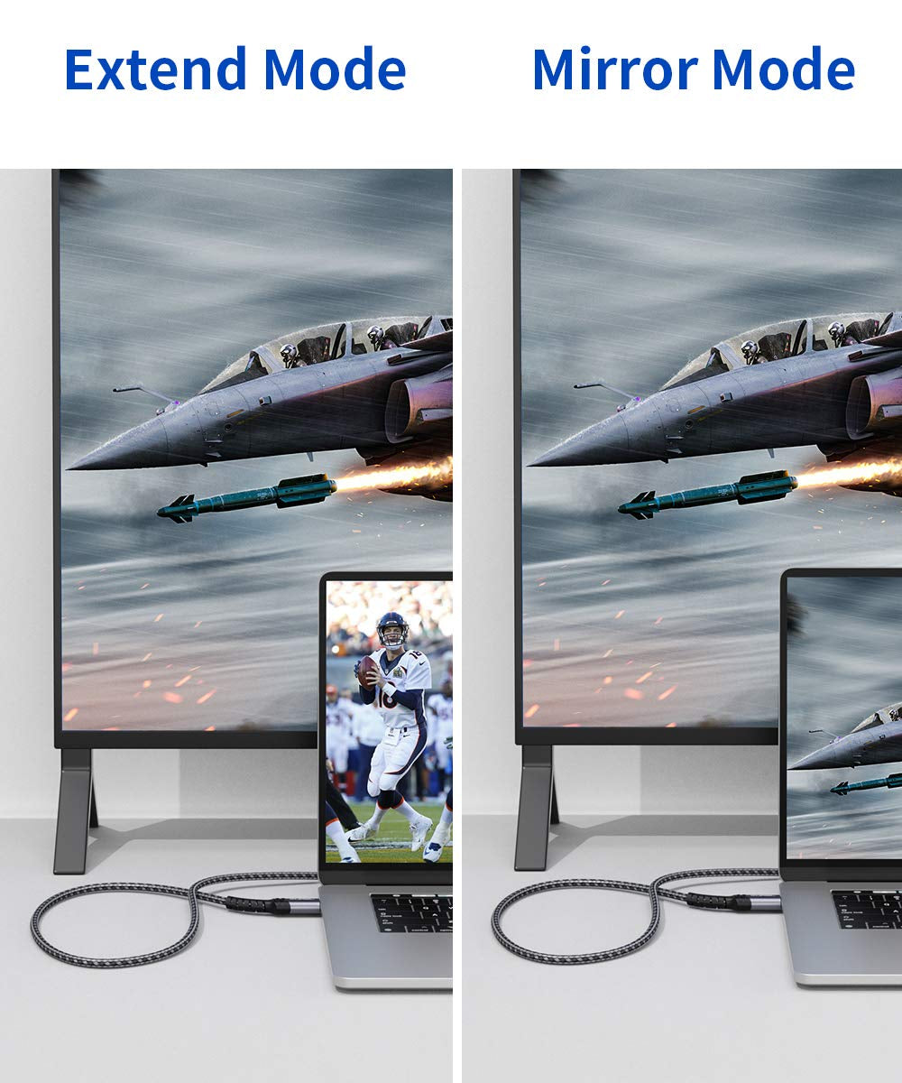 4K Displayport to HDMI Cable Adapter 10FT, DP to HDMI Male Video UHD 4K@30Hz/2K@60/1080P@120 Nylon DP to HDTV Uni-Directional Cord for Dell, Projector, Desktop, AMD, NVIDIA, Lenovo, HP, Thinkpad