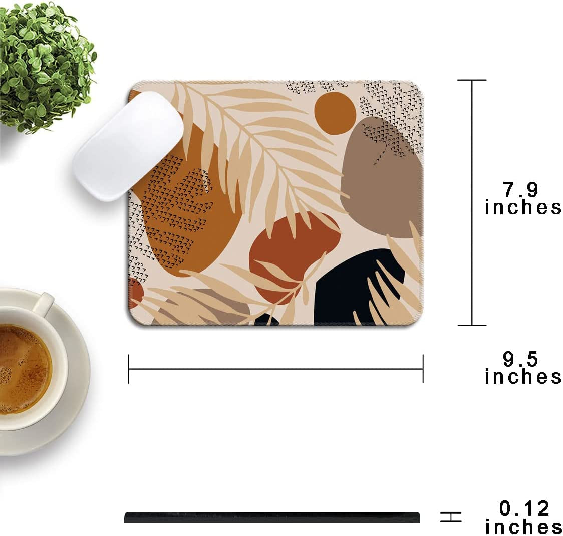 Mouse Pad with Stitched Edge, Premium-Textured Mouse Mat, Non-Slip Rubber Base Mousepad for Laptop, Computer & PC,9.5×7.9 Inches,Brown