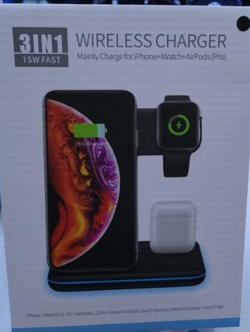 Compatible Mobile Phone Watch Earphone Wireless Charger 3 in 1 Wireless Charger Stand